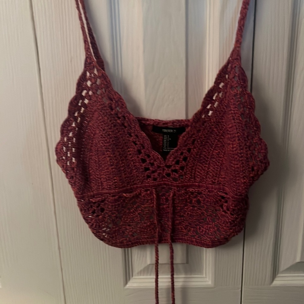 Pink Knit Crop Top